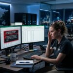 Logistiek medewerker die Excel opent na AI-fout, essentieel voor het herstellen van vertrouwen in AI logistiek.