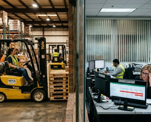 Logistieke medewerkers en accountants met vertraagde facturatie holdingstructuren door fouten in administratie.