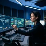 Dashboard mit Übersicht zur Logistik-Supply-Chain in einem modernen Büro, das die Bedeutung agiler anstelle von fixen Personalkosten in der Logistik veranschaulicht.