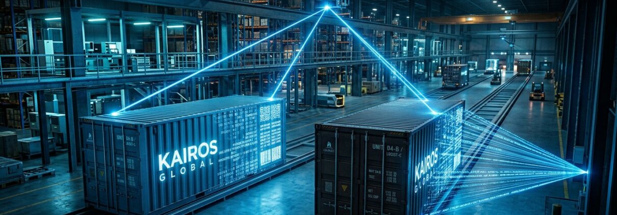 Von Lasern gescannte Container verschmelzen mit Daten für eine effiziente unstrukturierte E-Mail-Verarbeitung im Import.