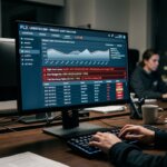 ERP-Dashboard mit Berechnungen zur Frachtkostenallokation und roten Fehlermeldungen auf einem Computermonitor.