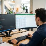 Analist vergelijkt prijsdata op monitoren om manieren te vinden waarop shops minimum advertised price omzeilen.