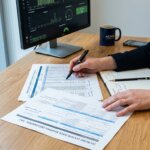 Projectmanager bekijkt data mapping bij ERP-implementatie om vertraging datamigratie te voorkomen op een modern bureau.