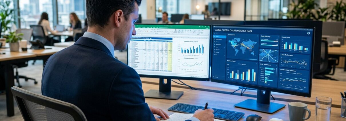 Financieel expert analyseert dashboards en voorkomt foutmarges handmatige btw rapportage op dubbele schermen.