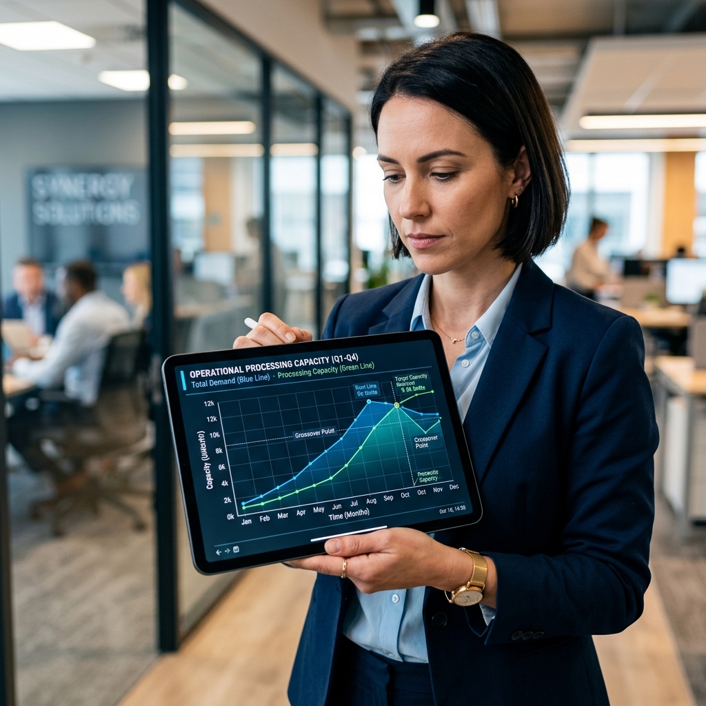 Tablet met grafiek over autoschade claims verwerken in-house versus nearshoring voor een efficiënt proces.